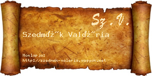 Szedmák Valéria névjegykártya